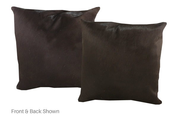 Solid Black Cowhide Pillow #A53123