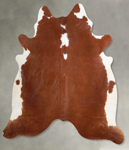 Brown and White Regular Cowhide Rug #A53201