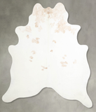 Beige and White Cowhide Rug #A55357