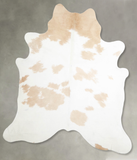 Beige and White Cowhide Rug #A55363