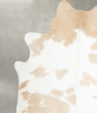 Beige and White Cowhide Rug #A55363