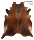 Brown with Red Cowhide Rug #A5562