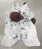 Chocolate and White Cowhide Rug #A55845