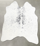 Salt and Pepper Black Cowhide Rug #A56064