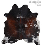 Chocolate and White Cowhide Rug #A5873