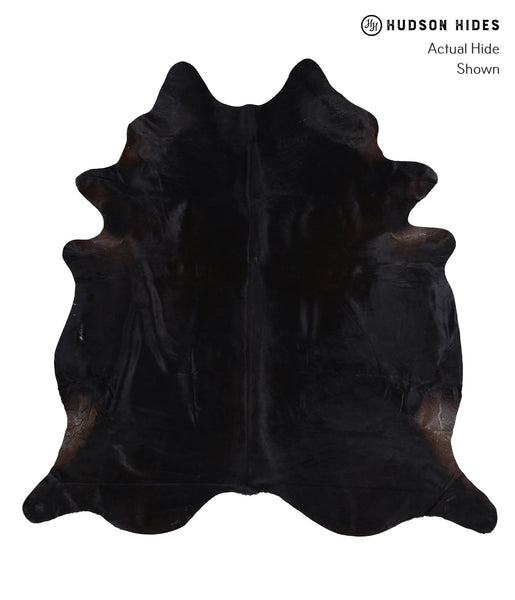 Solid Black Cowhide Rug #A6026