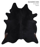 Solid Black Cowhide Rug #A6030