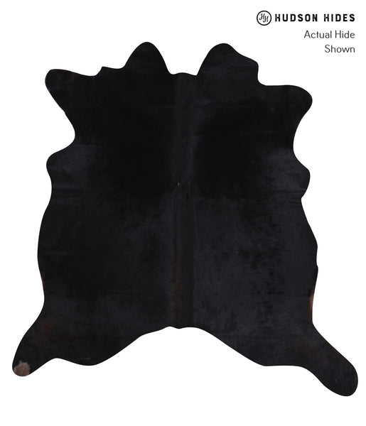 Solid Black Cowhide Rug #A6034