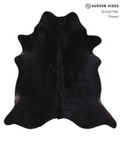 Solid Black Cowhide Rug #A6308