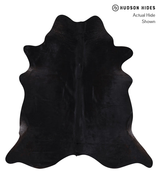 Solid Black Cowhide Rug #A6308