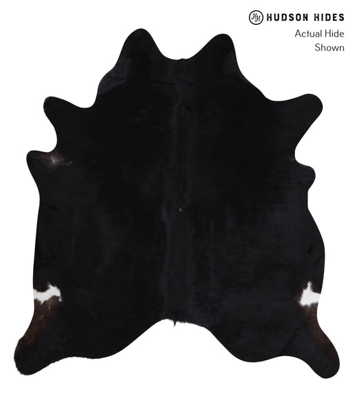 Solid Black Cowhide Rug #A6311