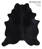 Solid Black Cowhide Rug #A6359