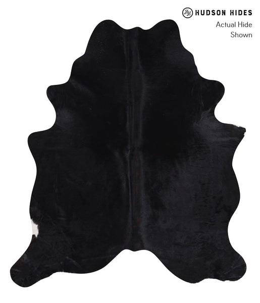 Solid Black Cowhide Rug #A6359