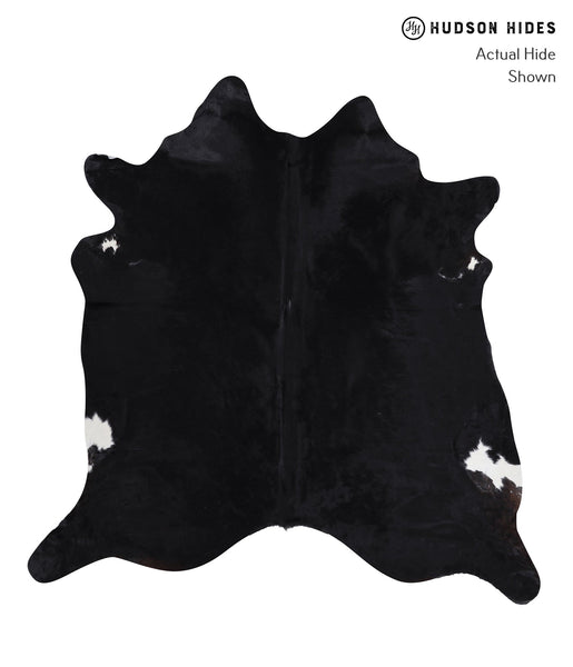 Solid Black Cowhide Rug #A6361