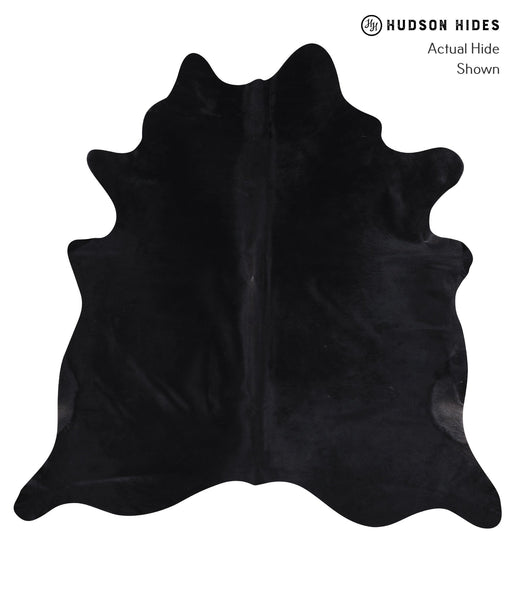 Solid Black Cowhide Rug #A6370