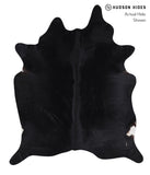 Solid Black Cowhide Rug #A6378