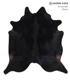 Solid Black Cowhide Rug #A6382