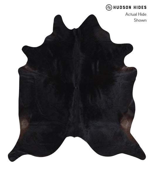 Solid Black Cowhide Rug #A6382