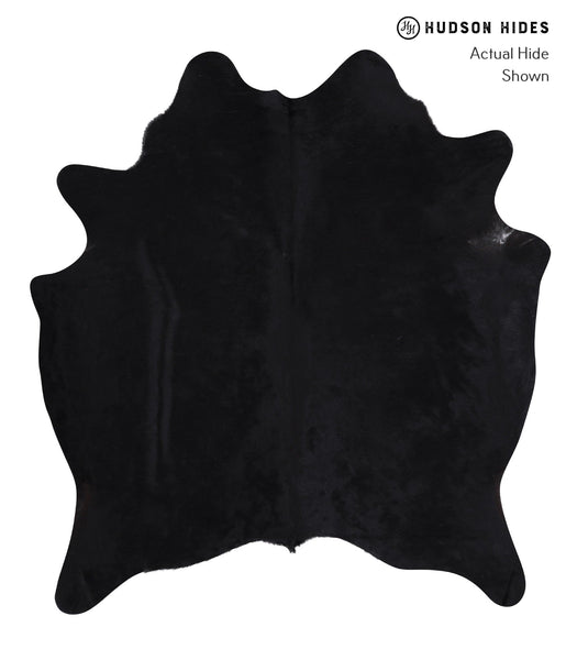 Solid Black Cowhide Rug #A6401