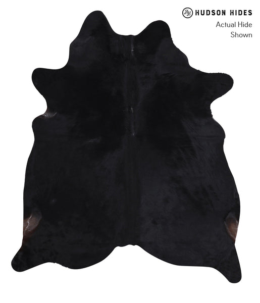 Solid Black Cowhide Rug #A6548