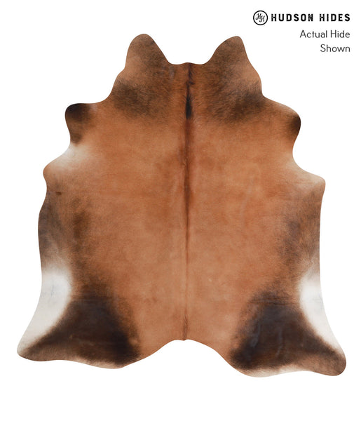 Brown with Red Cowhide Rug #A7004