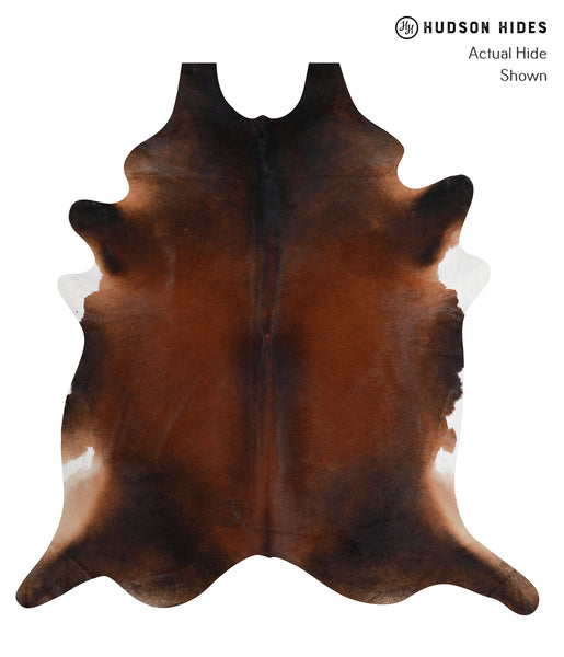 Brown with Red Cowhide Rug #A7473