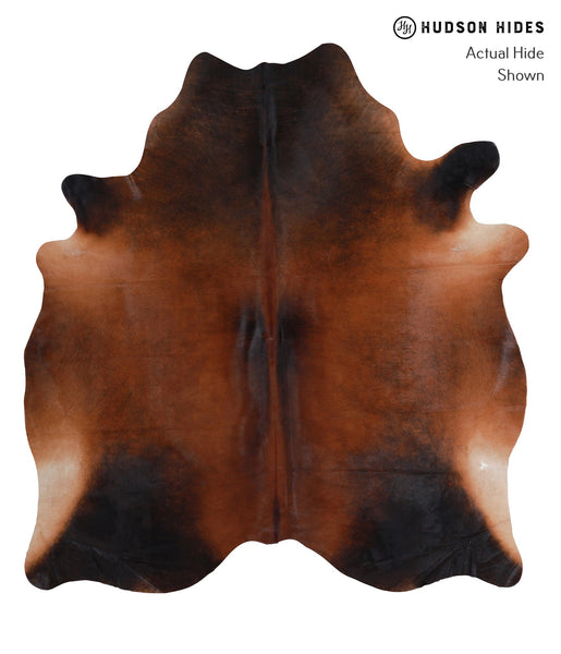Brown with Red Cowhide Rug #A7597