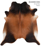 Brown with Red Cowhide Rug #A8269