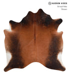 Brown with Red Cowhide Rug #A8434