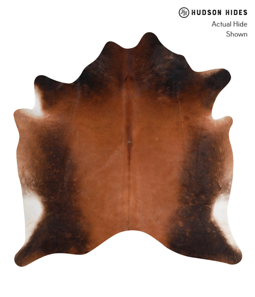 Brown with Red Cowhide Rug #A8434
