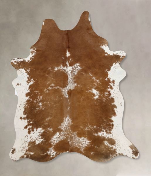 Brown and White Cowhide Rug #B10088