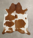 Brown and White Cowhide Rug #B10090