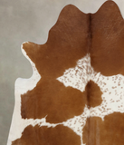 Brown and White Cowhide Rug #B10090