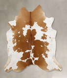 Brown and White Cowhide Rug #B10143