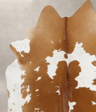 Brown and White Cowhide Rug #B10143