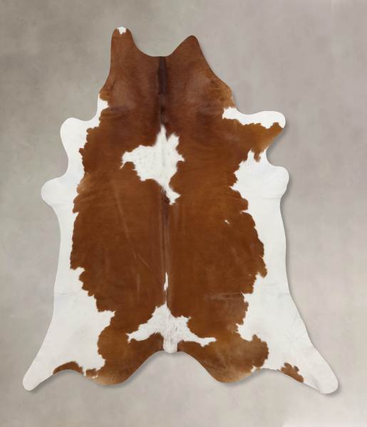 Brown and White Cowhide Rug #B10148