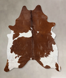 Brown and White Cowhide Rug #B10188