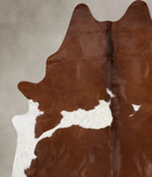 Brown and White Cowhide Rug #B10188