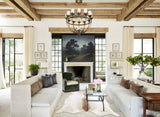 Grey with Beige Cowhide Rug #B10237