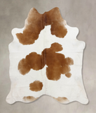 Brown and White Cowhide Rug #B10271
