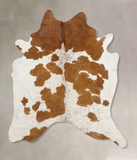 Brown and White Cowhide Rug #B10273