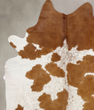 Brown and White Cowhide Rug #B10273