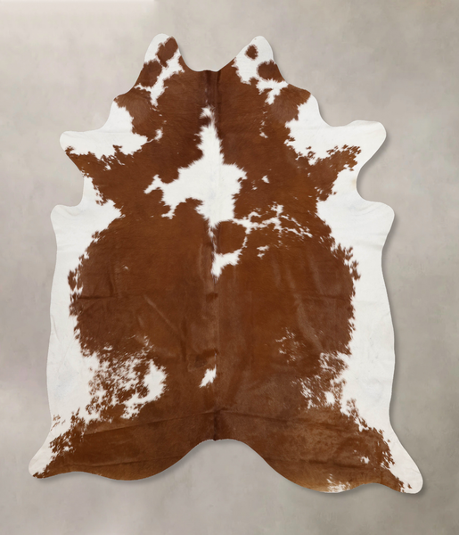 Brown and White Cowhide Rug #B10277