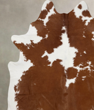 Brown and White Cowhide Rug #B10277