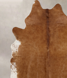 Solid Brown Cowhide Rug #B10289