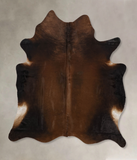 Brown with Red Cowhide Rug #B10301