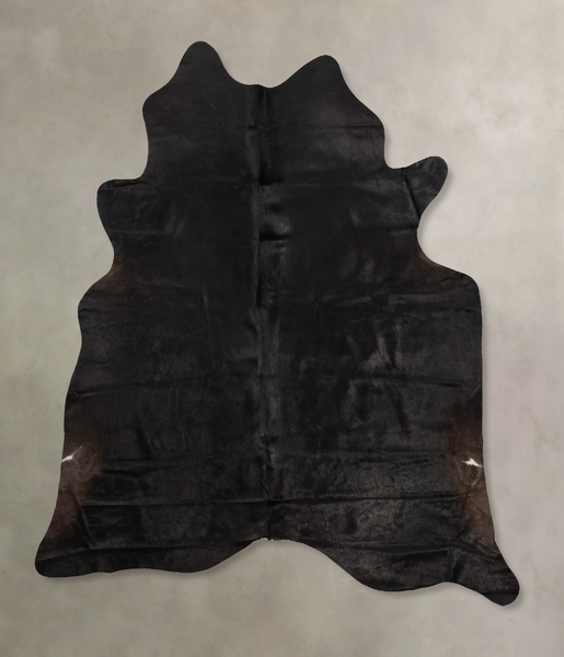 Solid Black Cowhide Rug #B10318