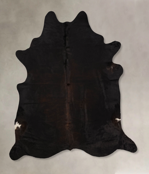 Solid Black Cowhide Rug #B10371