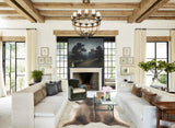 Grey with Beige Cowhide Rug #B10374