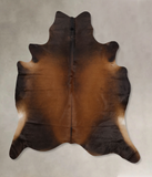 Brown with Red Cowhide Rug #B10435